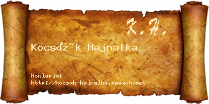 Kocsák Hajnalka névjegykártya